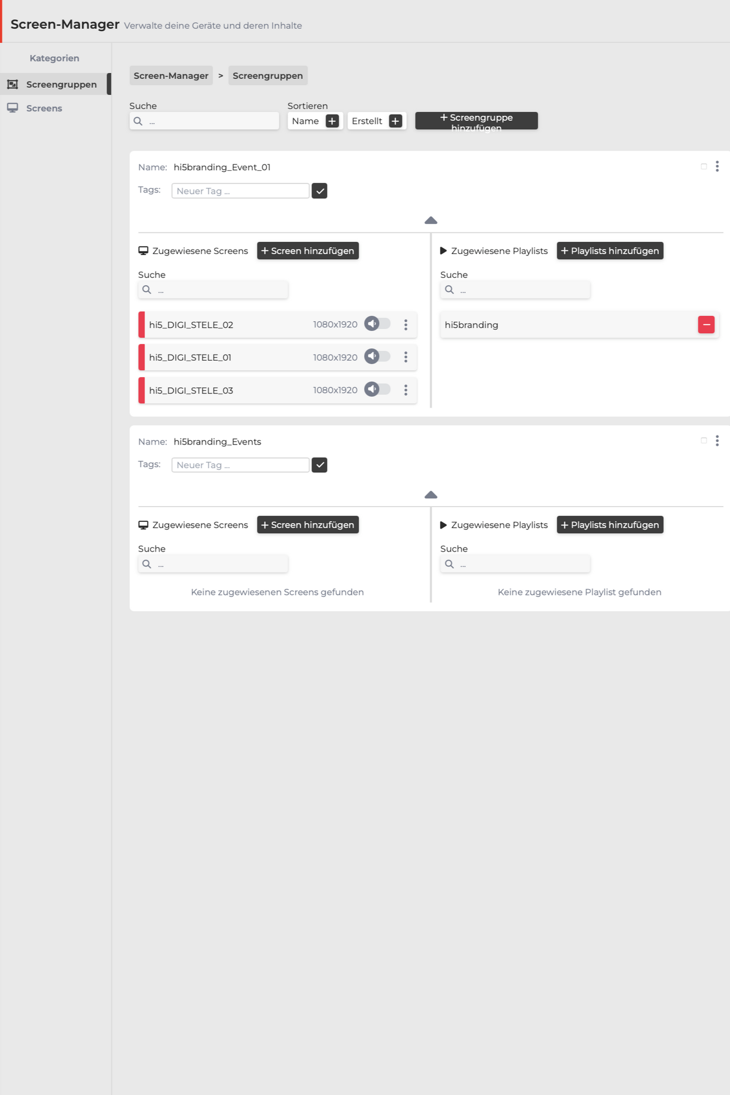 Content Management System für digitale Displays