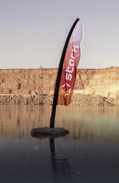 Luftdichte Fahne bis 8 m Höhe, stromlos und wetterfest