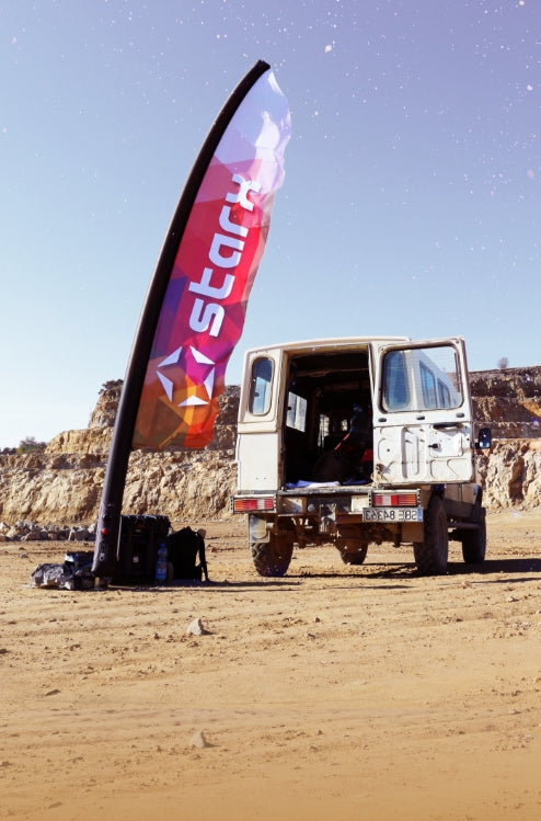 Luftdichte Fahne bis 8 m Höhe, stromlos und wetterfest