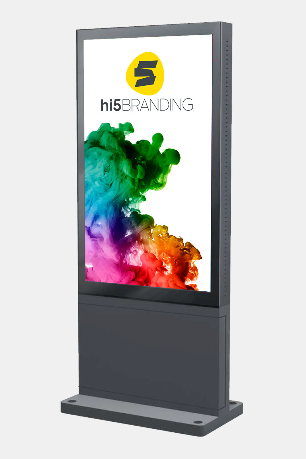hi5 DIGI STELE Outdoor 55 Zoll – wetterfeste Digital Signage Stele mit 2500 Nits Helligkeit für den Außeneinsatz