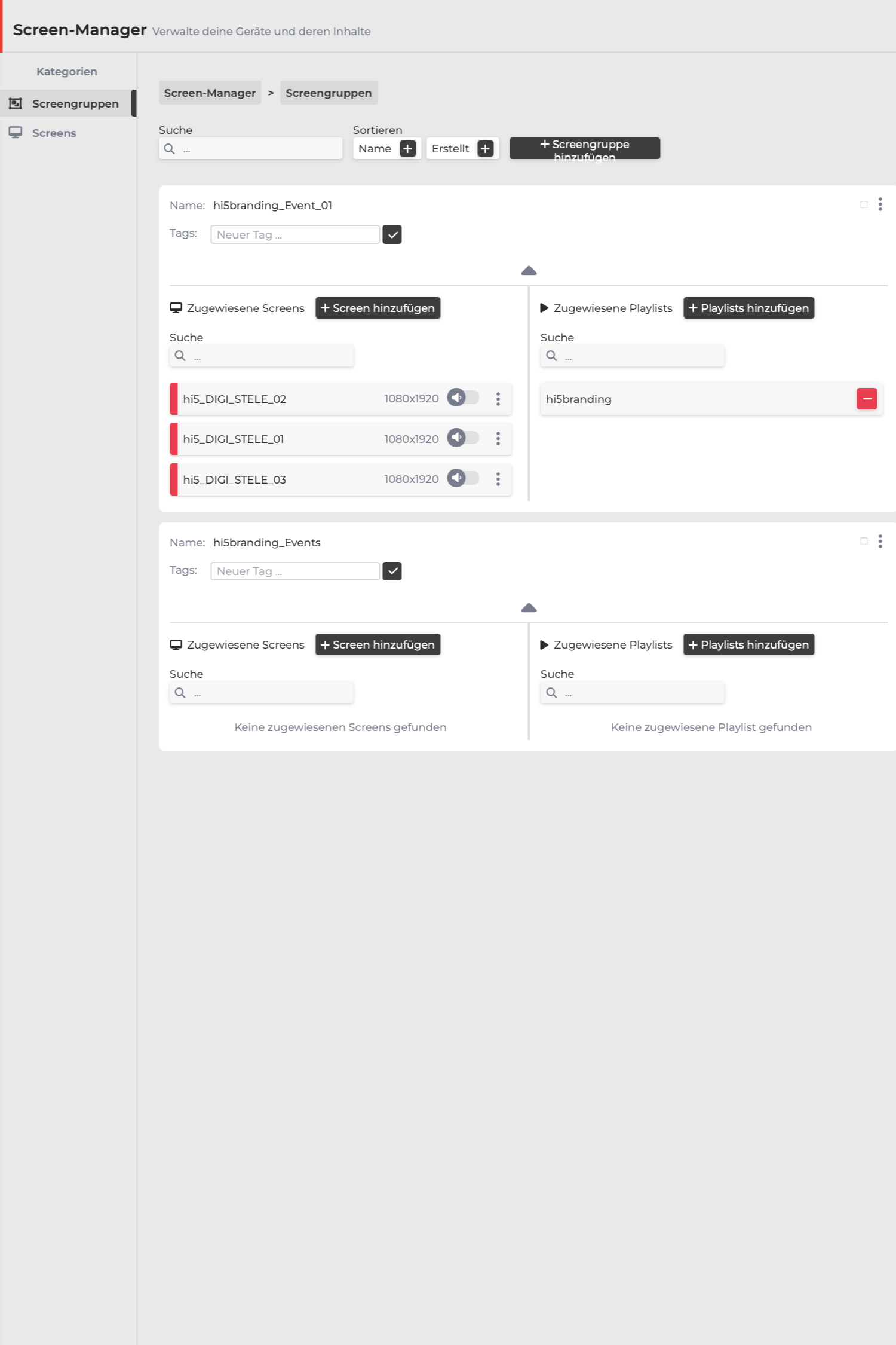 Content Management System für digitale Displays