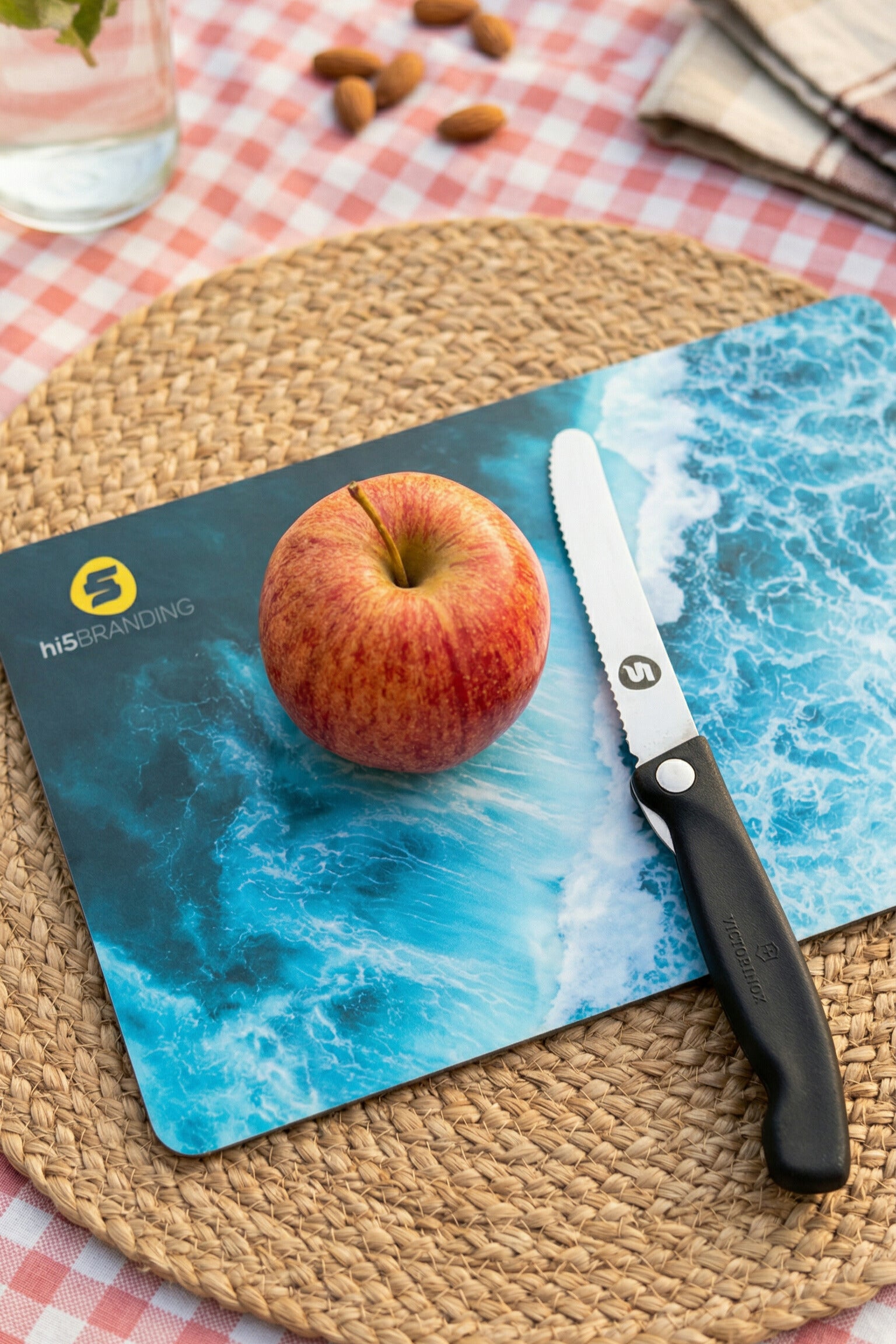 hi5branding Jausenbrettchen mit Messer | individuell bedruckt