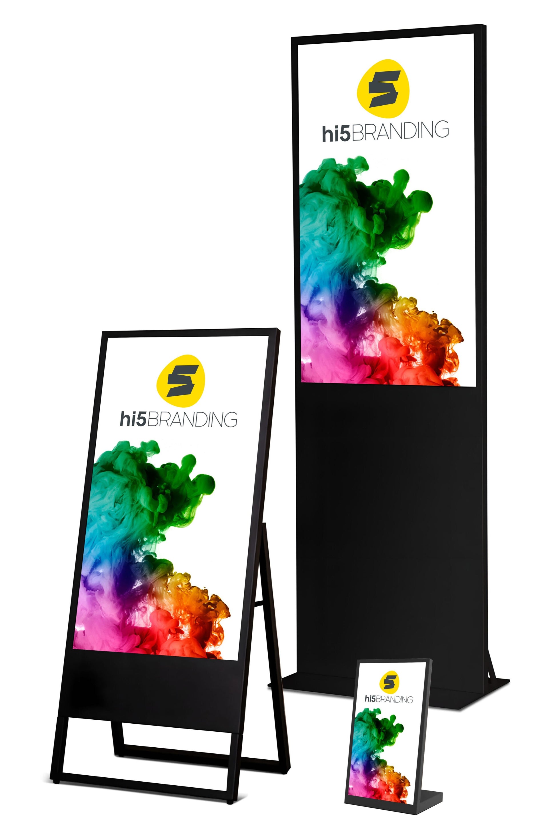hi5 DIGI Rent digitale Displays mieten für Messen, Events und Promotion Aktionen mit flexiblen Tagesraten und professioneller Präsentationstechnik